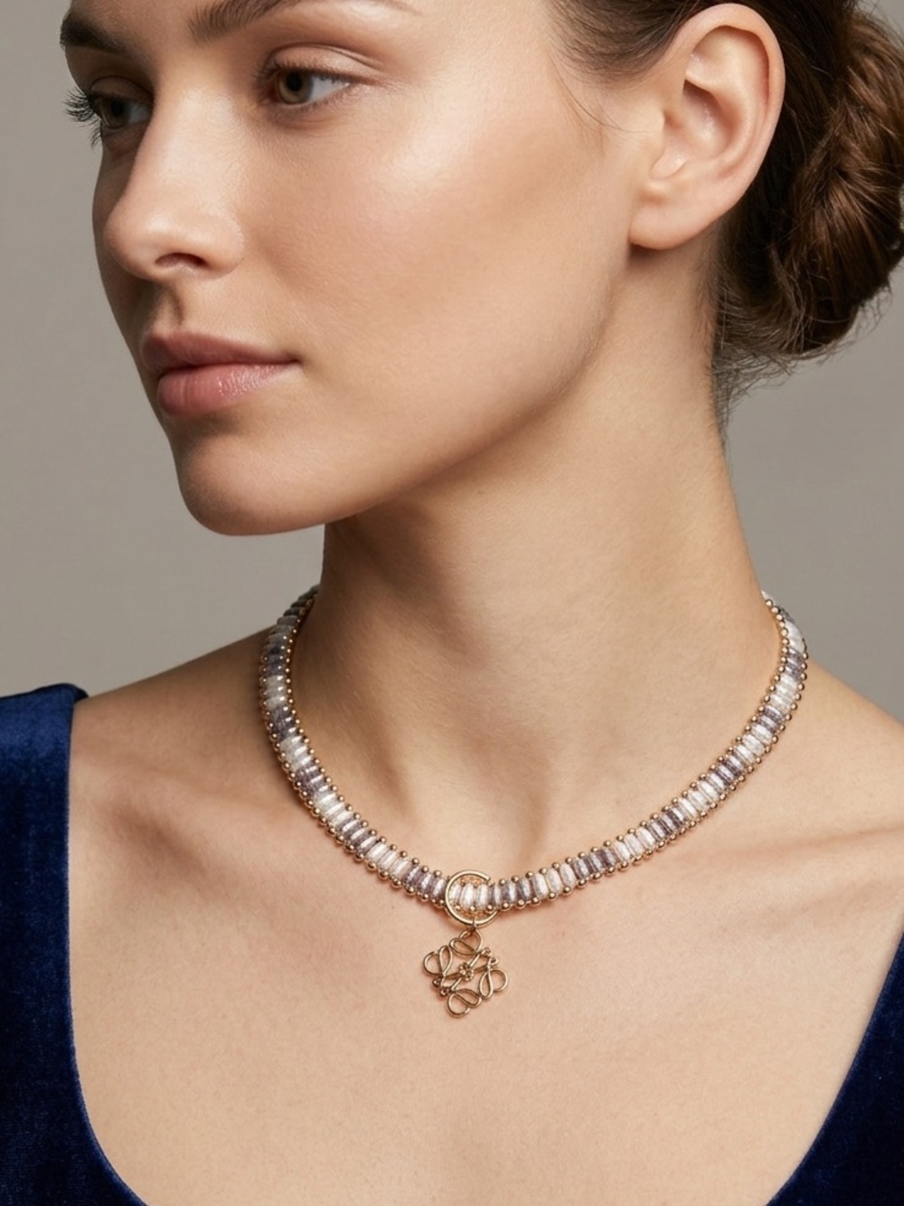 LOEWE Pearl Choker Logo Pendant